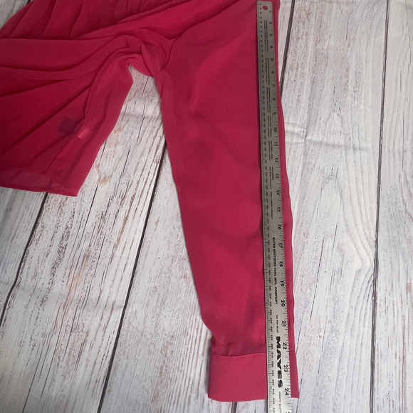 Torrid Chiffon Buton Down Size 1X Long Sleeve Blouse Pink BOHO - Picture 13 of 16